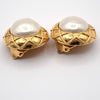 Secondhand Chanel Vintage Round Clip-On Earrings Metal with Faux