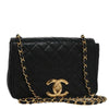 Chanel Full Flap Shoulder Bag Embossed Quilted Calfskin