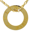 Celine Vintage Logo Circle Pendant Necklace Metal