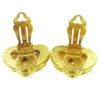 Chanel Vintage CC Heart Clip-On Earrings Metal