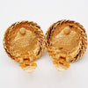 Chanel Vintage Round Clip-On Earrings Metal with Faux Pearl