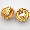Secondhand Chanel Vintage Round Clip-On Earrings Metal with Faux