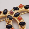 Chanel CC Logo Brooch Crystal Embellished Metal