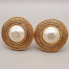 Secondhand Chanel Vintage Round Clip-On Earrings Metal with Faux