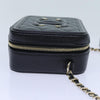 Secondhand Chanel Filigree Vanity Clutch with Chain Quilted Caviar
