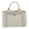 Prada Canapa Tote Rhinestone Embellished Canvas