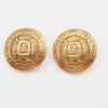 Chanel Vintage CC Crest Round Clip-On Earrings Metal