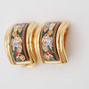 Secondhand Hermes Vintage Half Hoop Clip-On Earrings Printed Enamel and