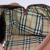 Secondhand Burberry Front Pocket Zip Boston Bag House Check Canvas and