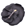 Secondhand Chanel Camellia Brooch Black Velvet Jewelry