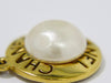 Secondhand Chanel CC Logo Chain Pendant Necklace Imitation Pearl Imitation pearl with Gold-Plated and Beads