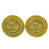 Secondhand Chanel Vintage CC Logo Round Clip on Earrings Textured