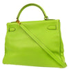 Hermes Kelly Handbag Green Gulliver with Gold Hardware