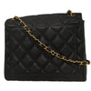 Chanel Vintage CC Flap Shoulder Bag Quilted Caviar