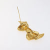 Secondhand Chanel Vintage CC Bow Brooch Felt with Faux Pearls