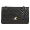 Chanel Vintage Two Tone CC Flap Bag Quilted Lambskin
