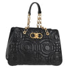 Salvatore Ferragamo Gancini Convertible Tote Quilted Leather