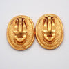 Secondhand Chanel Vintage CC Crown Oval Plate Clip-On Earrings