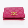 Secondhand Chanel Textured CC Bifold Wallet Quilted Caviar