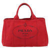 Secondhand Prada Canapa Tote Red Canvas Accessories