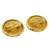 Chanel Vintage CC Logo Round Clip on Earrings Textured Metal