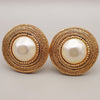 Secondhand Chanel Vintage Round Clip-On Earrings Metal with Faux