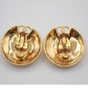 Secondhand Chanel Vintage Round Clip-On Earrings Metal with Faux