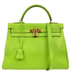 Hermes Kelly Handbag Green Gulliver with Gold Hardware