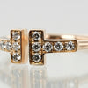 Tiffany & Co. T Wire Ring 18K Rose Gold with Diamonds