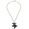 Secondhand Chanel CC Bow Chain Pendant Necklace Metal with