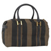 Fendi Vintage Pequin Convertible Boston Bag Coated Canvas