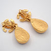 Secondhand Chanel CC Teardrop Earrings Metal with Faux