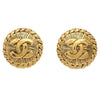 Chanel Vintage CC Round Clip-On Earrings Metal