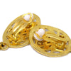 Secondhand Chanel CC Oval Tag Drop Hoop Earrings