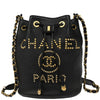 Secondhand Chanel Deauville Drawstring Bucket Bag Studded Caviar