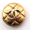 Chanel Vintage CC Round Button Clip-On Earrings Metal
