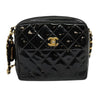Chanel Vintage Square Front Pocket Camera Bag Quilted Patent