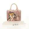 Secondhand Prada Comic Basket Bag Wicker with Applique