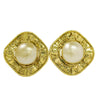 Secondhand Chanel Vintage Round CC Clip-On Earrings Metal with Faux