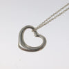 Tiffany & Co. Elsa Peretti Open Heart Pendant Necklace Sterling Silver