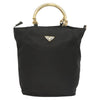 Secondhand Prada Metal Handles Tote Tessuto
