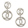 Chanel Vintage Round CC Drop Clip-On Earrings Metal