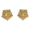 Chanel Vintage CC Round Cutout Clip-On Earrings Metal