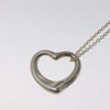 Tiffany & Co. Elsa Peretti Open Heart Pendant Necklace Sterling Silver