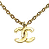 Chanel Vintage CC Pendent Necklace Plated Metal