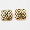 Chanel Vintage CC Square Clip-On Earrings Metal
