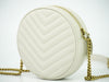Saint Laurent Vinyle Round Camera Bag Matelasse Chevron Leather