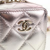 Chanel CC Cube Zip Clutch with Chain Handle Quilted Lambskin