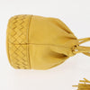 Secondhand Bottega Veneta Drawstring Bucket Bag Leather and Intrecciato Nappa