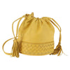 Secondhand Bottega Veneta Drawstring Bucket Bag Leather and Intrecciato Nappa